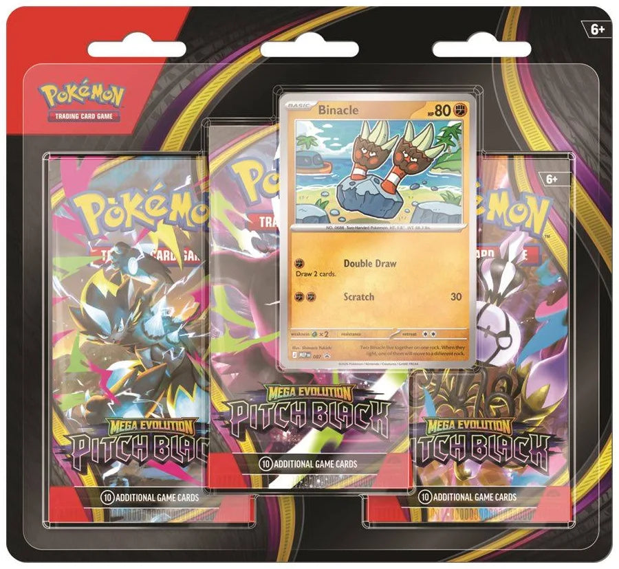 Pokémon TCG Mega Evolution Pitch Black 3-Pack Blister Front